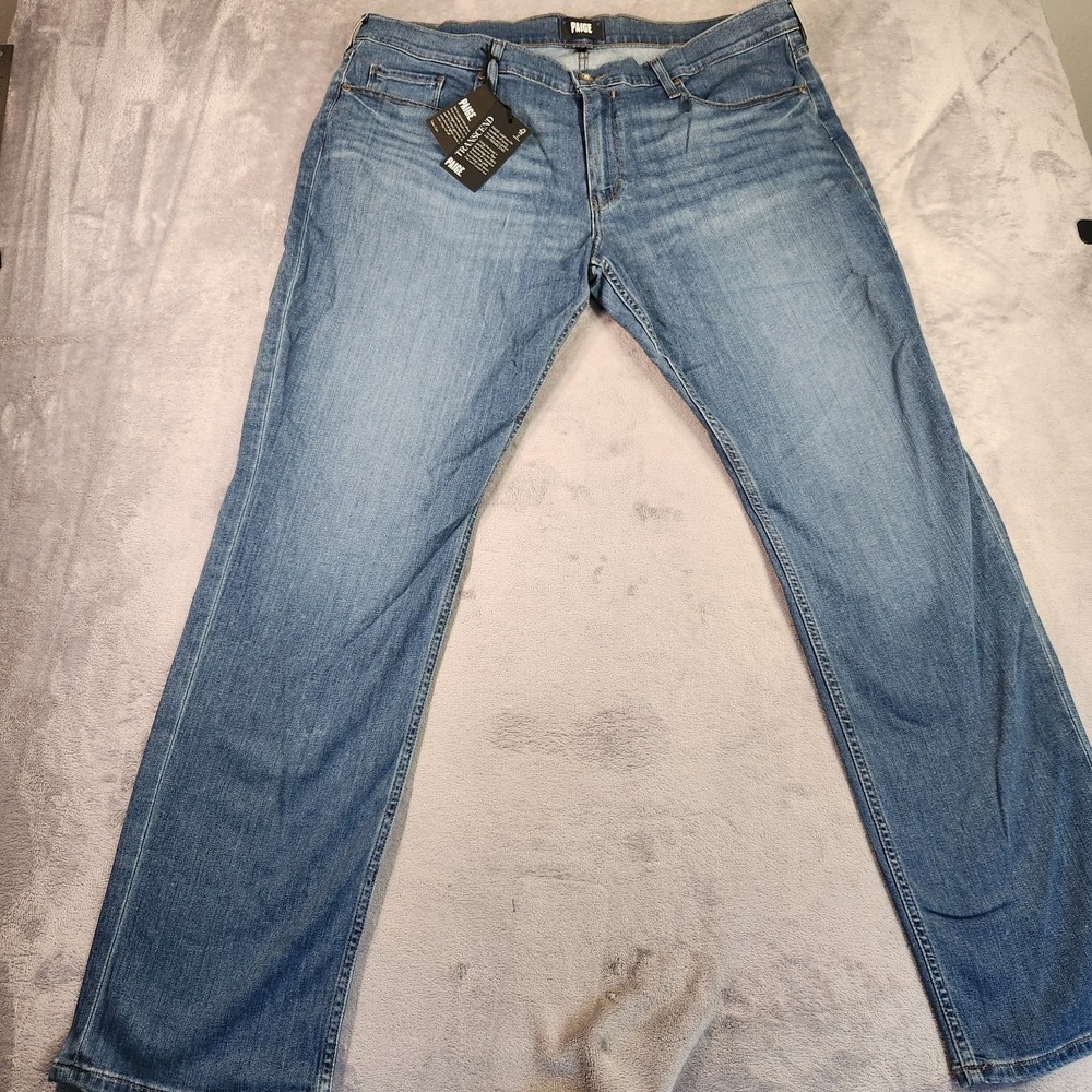 New PAIGE Federal Slim Straight Jeans Men's 40 Transcend Denim Blue Wash 40x32